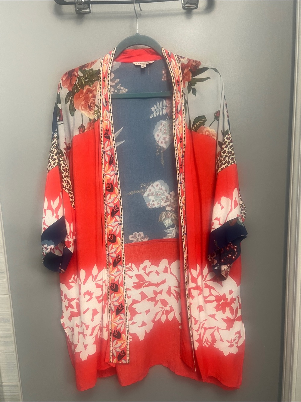 Floral Red Printed Kimono